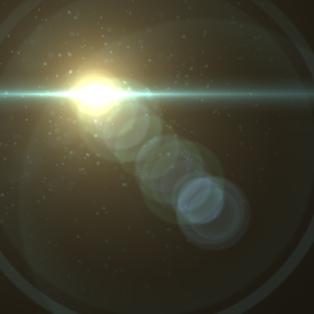 star with lens flare and bokeh effect made in 3d softwareの写真素材