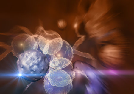 cancer cell made in 3d softwareの写真素材