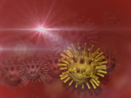 Virus and bacterium background - High Quality 3D Renderの写真素材