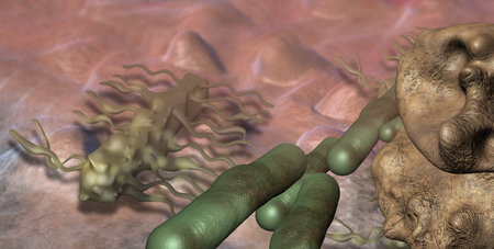 Virus and bacterium background - High Quality 3D Render