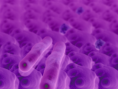 Virus and bacterium background - High Quality 3D Renderの写真素材