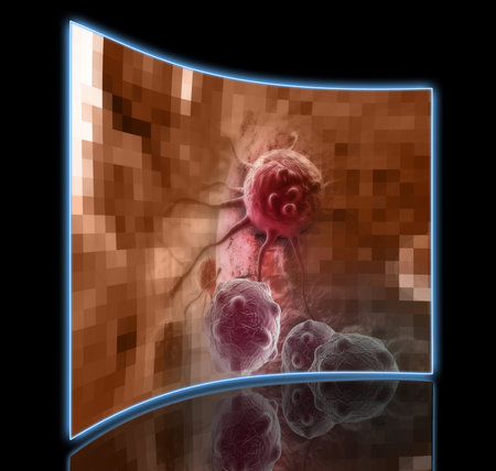 cancer cell made in 3d softwareの写真素材