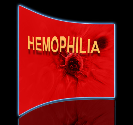 The word Hemophilia   representing the blood disorder or disease that affects people who cannot form clots to close woundsの写真素材