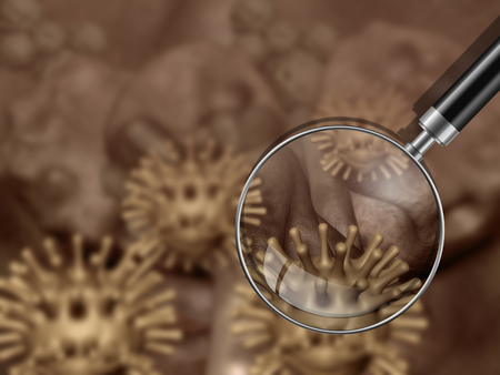 Virus and bacterium background - High Quality 3D Renderの写真素材