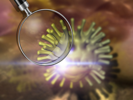 Virus and bacterium background - High Quality 3D Renderの写真素材