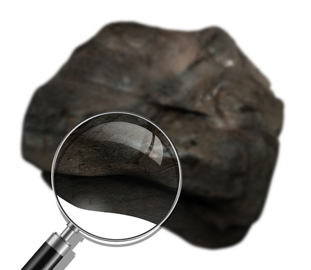 Rock isolated on white made in 3d softwareの写真素材