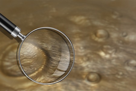 alien terrain with craters made in 3d softwareの写真素材