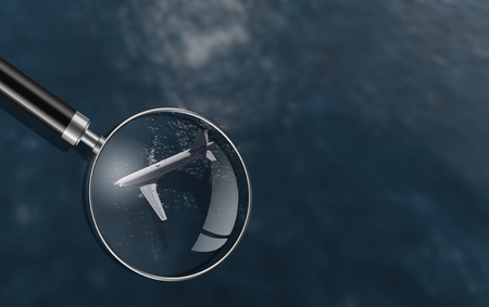 plane accident in a ocean 3d renderの写真素材