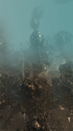 abstract geometric composition made in 3d softwareの写真素材