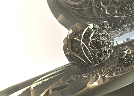 abstract geometric composition made in 3d softwareの写真素材