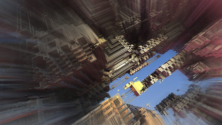3d illustration of abstract geometric composition ,digital art works.