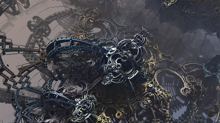 3d illustration of abstract geometric composition ,digital art works.の写真素材