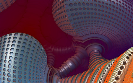 3d illustration of abstract geometric composition ,digital art works.の写真素材