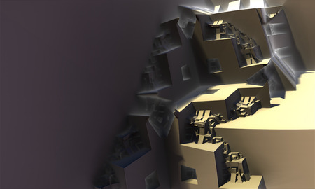 3d illustration of abstract geometric composition ,digital art works.の写真素材