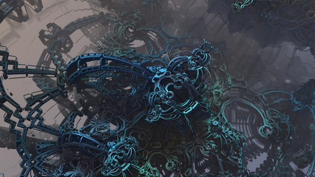 3d illustration of abstract geometric composition ,digital art works.の写真素材