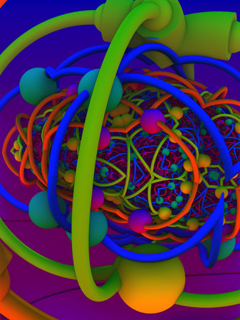 3d illustration of abstract geometric composition ,digital art works.