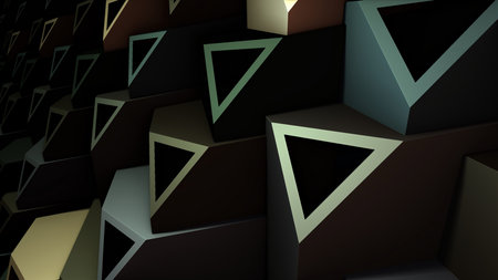 3d illustration of abstract geometric composition ,digital art works.
