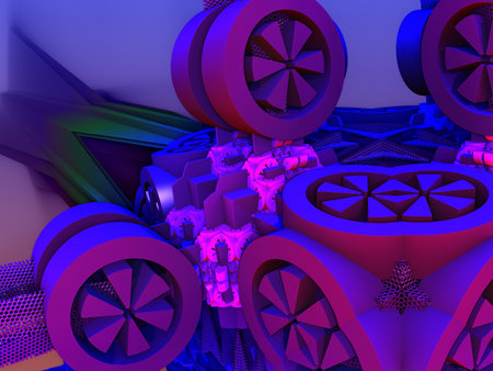 3d illustration of abstract geometric composition ,digital art works.
