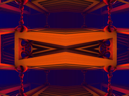 3d illustration of abstract geometric composition ,digital art works.