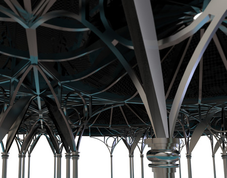 3d render of metal arch in palace isolated on whiteの写真素材