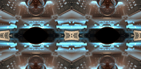3d illustration of abstract geometric composition ,digital art works.