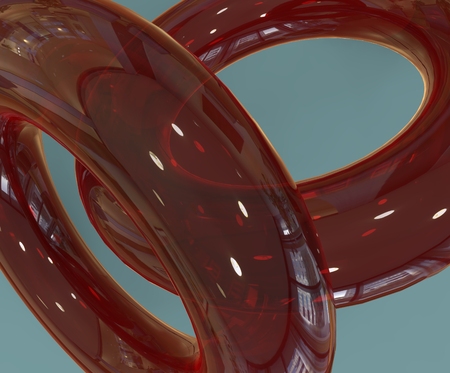 3d rendering of abstract geometry looking  forms isolated on whiteの写真素材