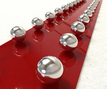 3D illustration render.  Path to the success with red carpet on a white backgroundの写真素材