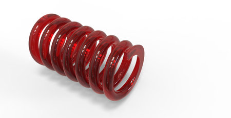 3d render of glass spring   isolated on white background