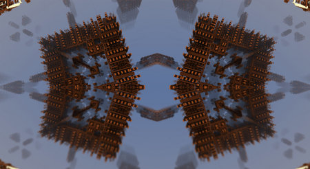 3d illustration of abstract geometric composition ,digital art works.の写真素材