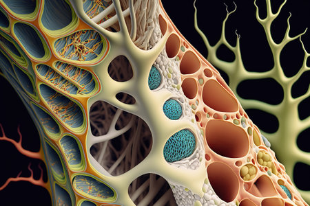 osteoporosis bone micro structure created by generative AIの素材