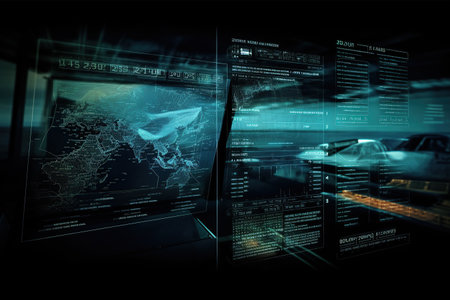 Dual Exposure Concepts of Plane and Flight info Screens created by generative AIの素材