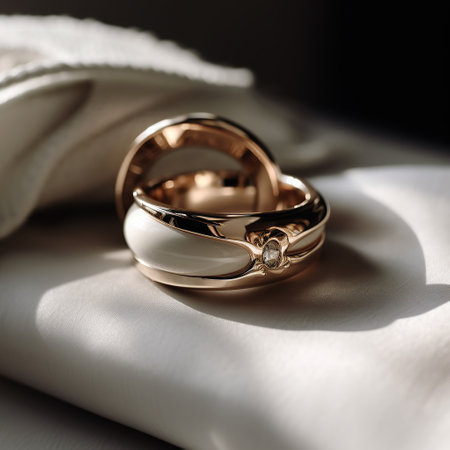 Wedding gold rings created by generative AIの素材