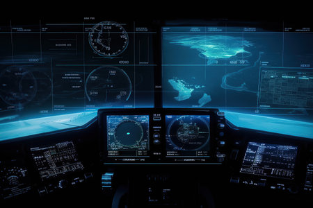 Dual Exposure Concepts of Plane and Flight info Screens created by generative AIの素材