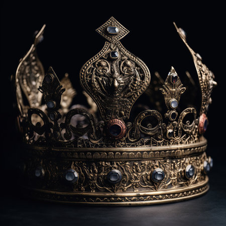 Royal gold crown  with sapphires  created by generative AIの素材