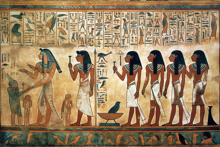 Ancient Egypt hieroglyphs in Luxor created by AIの素材