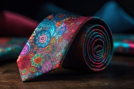 Colorful necktie. luxury store concept created by AIの素材