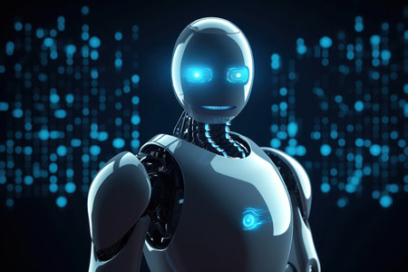 Chat GPT Artificial Intelligence chat bot by Open AI. Robot for communication, education. Generative AI.の素材
