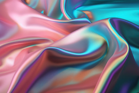 Holographic smooth silk abstract sparkling background. Generative AIの素材