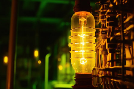 close up, Electrical connection, supply, power distribution, transmission, high voltage supply, plasma created by AIの素材