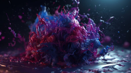 Clouds of bright colorful ink mixing in watercreated by AIの素材