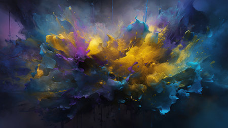 Clouds of bright colorful ink mixing in watercreated by AIの素材