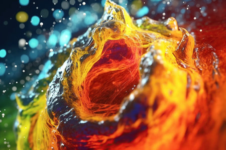 Clouds of bright colorful ink mixing in watercreated by AIの素材