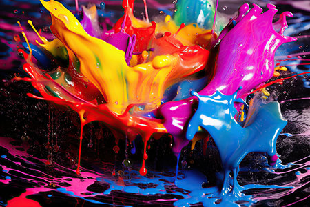 Clouds of bright colorful ink mixing in watercreated by AIの素材