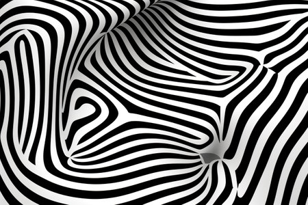 Black and white psychedelic optical illusion. Abstract hypnotic animated background  created by AIの素材