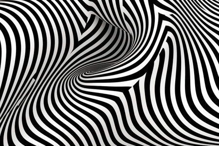 Black and white psychedelic optical illusion. Abstract hypnotic animated background  created by AIの素材