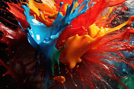 Clouds of bright colorful ink mixing in watercreated by AIの素材