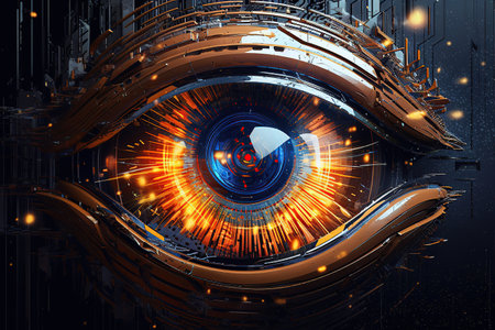 abstract cyber eye  created by generative AIの素材