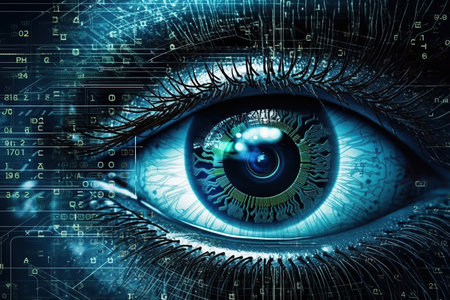 abstract cyber eye  created by generative AIの素材