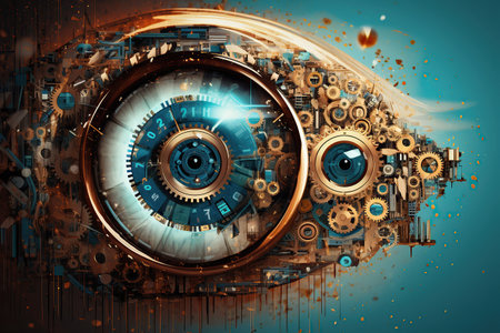 abstract cyber eye  created by generative AIの素材