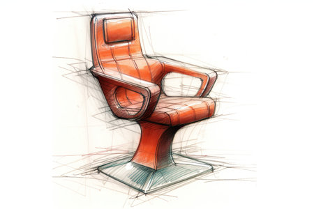 sketch of a modern chair created by generative AIの素材